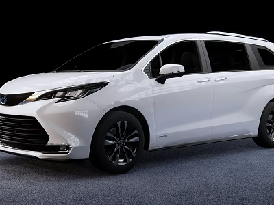 White Modern Minivan With Sleek Exterior Design And Black Alloy Wheels 3d model