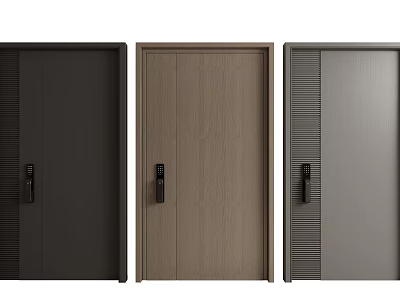 Stylish Security Doors In Different Colors And Designs 3d model