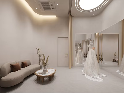 Yarn test area of wedding dress shop 3d model