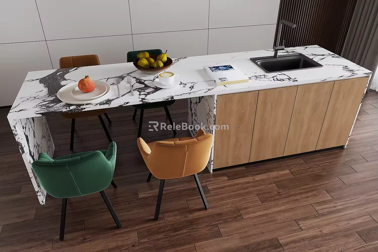 Island Table and Chair Bar Table and Chair 3d model