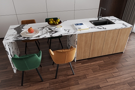 Island Table and Chair Bar Table and Chair 3d model