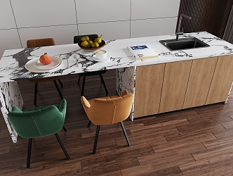 Island Table and Chair Bar Table and Chair 3d model