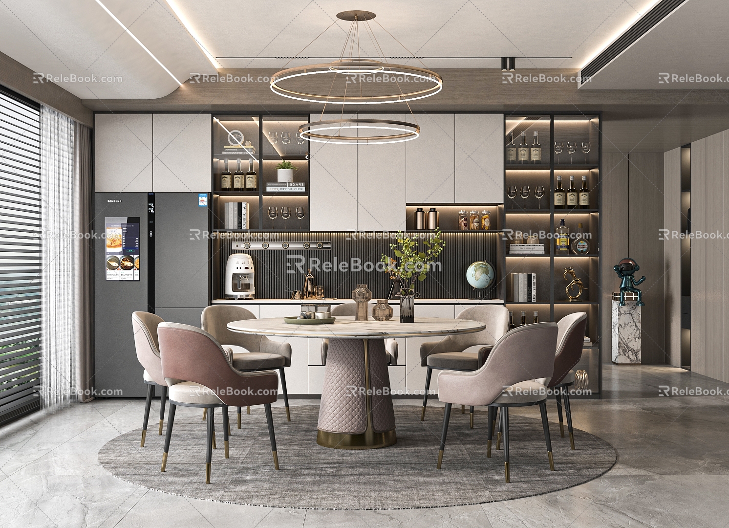 Light Luxury Restaurant 3d model