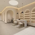 Modern SPA Sauna Interior With Reception Counter Pendant Lights And Comfortable Chairs