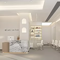 Modern Beauty Salon Interior With White Styling Chairs Mirrors And Green Plants