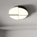 Modern Minimalist Round Ceiling Light With White Lampshade And Metal Frame For Home Decoration