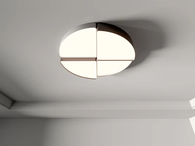 Modern Minimalist Round Ceiling Light With White Lampshade And Metal Frame For Home Decoration 3d model