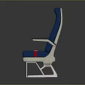 Three Blue Dining Chairs with Red Safety Straps White Base and Metal Legs