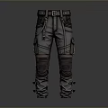 Tactical Cargo Pants Design With Belt Multiple Pockets And Stitched Details