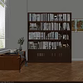 Stylish Wooden Bookcase With Multiple Shelves Books Decorative Items And White Cabinet Doors