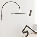 Modern Wall Lamp With Adjustable Metal Arc Arm For Contemporary Living Room Decor