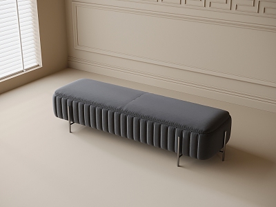 Modern Bed End Stool Bench 3d model