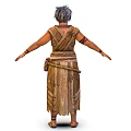 Traditional Tribal Character In Handmade Costume With Animal Companion And Decorative Pouches