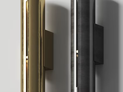 Sleek Modern Wall Lights in Gold and Black Metal for Interior Design 3d model