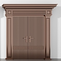 New Chinese style double door classical door combination 3d model