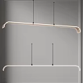 Modern Linear Chandelier With Sleek Curved Design And Soft Illumination For Interior