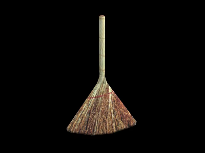 Natural Fiber Broom With Wooden Handle For Effective Household Cleaning 3d model