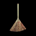 Natural Fiber Broom With Wooden Handle For Effective Household Cleaning