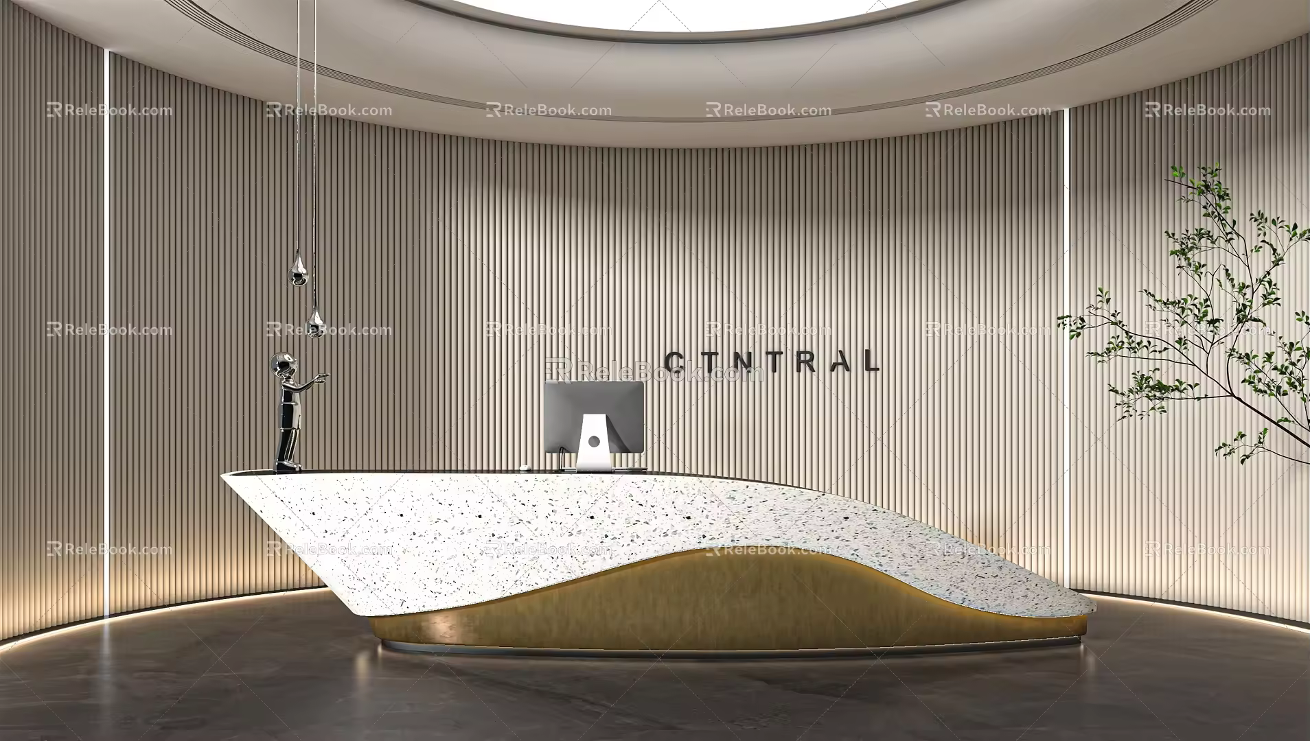 Modern Front Desk Reception Desk Reception Desk 3d model