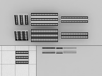 Various Modern Grid Lights Styles For Office Home And Commercial Spaces 3d model
