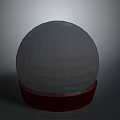 White Hemispherical Decorative Fixture With Red Base For Modern Interior Design