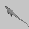 Game and Movie Dinosaur Character with Scaly Skin Spiked Back and Detailed Head