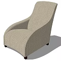 Modern Single Sofa with Gray Fabric Upholstery and 108cm Height