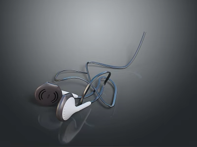 Wired Computer Headphones With Black And White Design Comfortable Earbuds For Audio Use 3d model