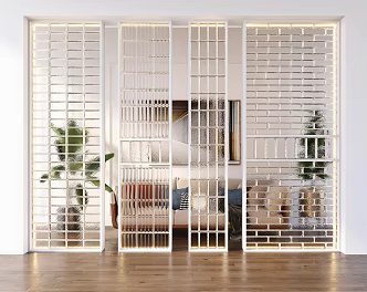 Modern partition glass brick partition 3d model