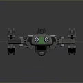 Futuristic Sci Fi Spaceship With Green Accents And Detailed Gray Aerodynamic Body