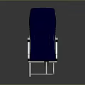 Modern Blue Leisure Chair With Metal Frame And Striped Backrest Design