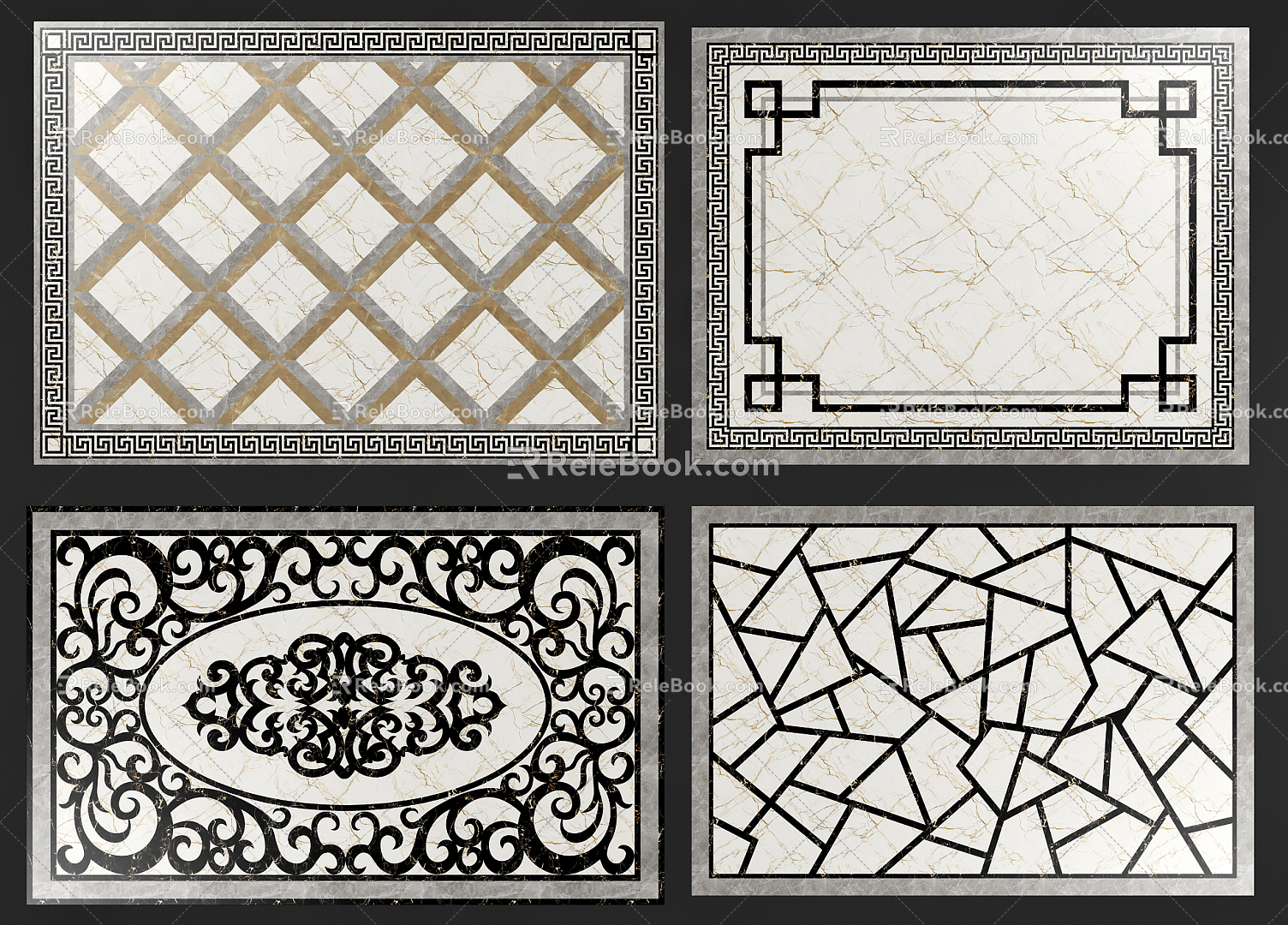 New Chinese Tile Marble Parquet 3d model