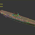 Advanced Military Weapon Aircraft Carrier Warship Detailed 3D Model Structure Design