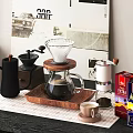 Home Coffee Bar Setup With Pour Over Dripper Grinder Cup And Melitta ARIA Packages