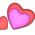 Large And Small Heart Shaped Inflatable Decorations In Red And Pink Colors