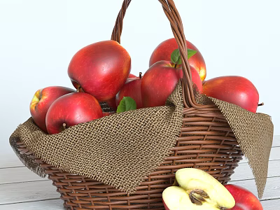 Modern Apple Fruit Apple Basket 3d model