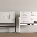 Two Whiteboards With Handwritten Notes Charts And Markers On Trays And Stands