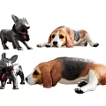 Various Dog Statues Featuring French Bulldog And Beagle In Different Poses