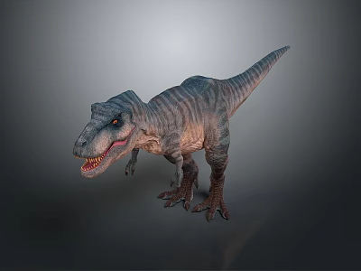 Realistic Dinosaur Model With Detailed Skin Texture Sharp Teeth And Gray Color 3d model