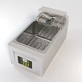 Stainless Steel Commercial Kitchen Deep Fryer With Control Panel Transparent Lid And Frying Basket