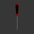 Red And Black Handle Flathead Screwdriver With Metallic Shaft As Hand Tool