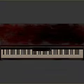 Classical Style Dark Red Piano With Golden Decorations And Exquisite Home Living Design