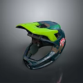 Camouflage Green Helmet With Yellow Top And Side Logo Design For Protection