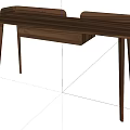 Walnut Wooden Desk with Single Drawer Modern Design and Sleek Surface for Home Workspace