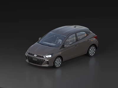 Hyundai Compact Hatchback With Dark Gray Metallic Finish Modern Sleek Body And Alloy Wheels 3d model