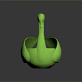 Vibrant Green Swan Shaped Decorative Container With Smooth Glossy Surface