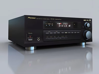 Pioneer Black Audio Amplifier With Display Control Buttons And Sleek Reflective Surface 3d model