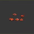 Red Military Weapon Models With Fighter Jets Helicopters And Armored Vehicles On Black Reflective Surface