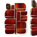 Geometric Shapes Wall Decor In Red Brown Tones 3d model