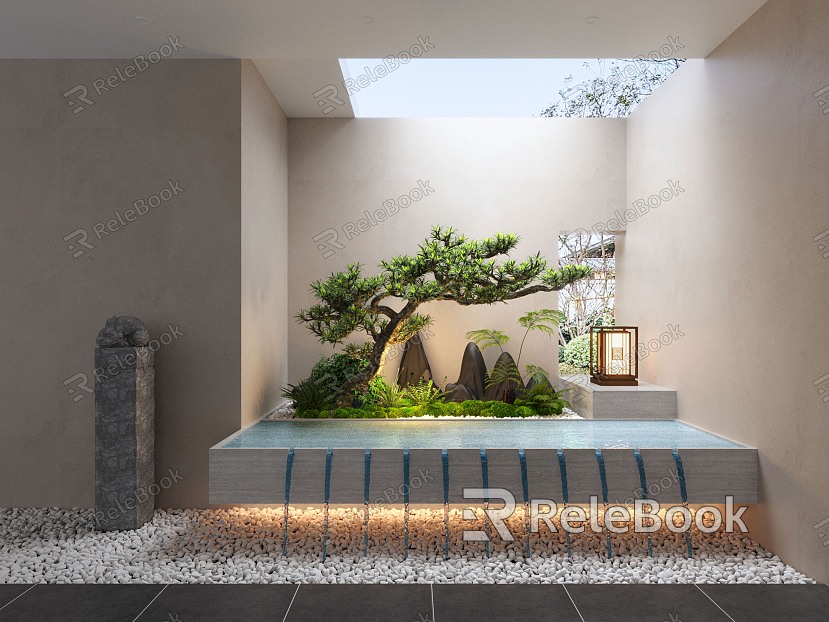 Modern Landscape Sketch Courtyard Landscape model